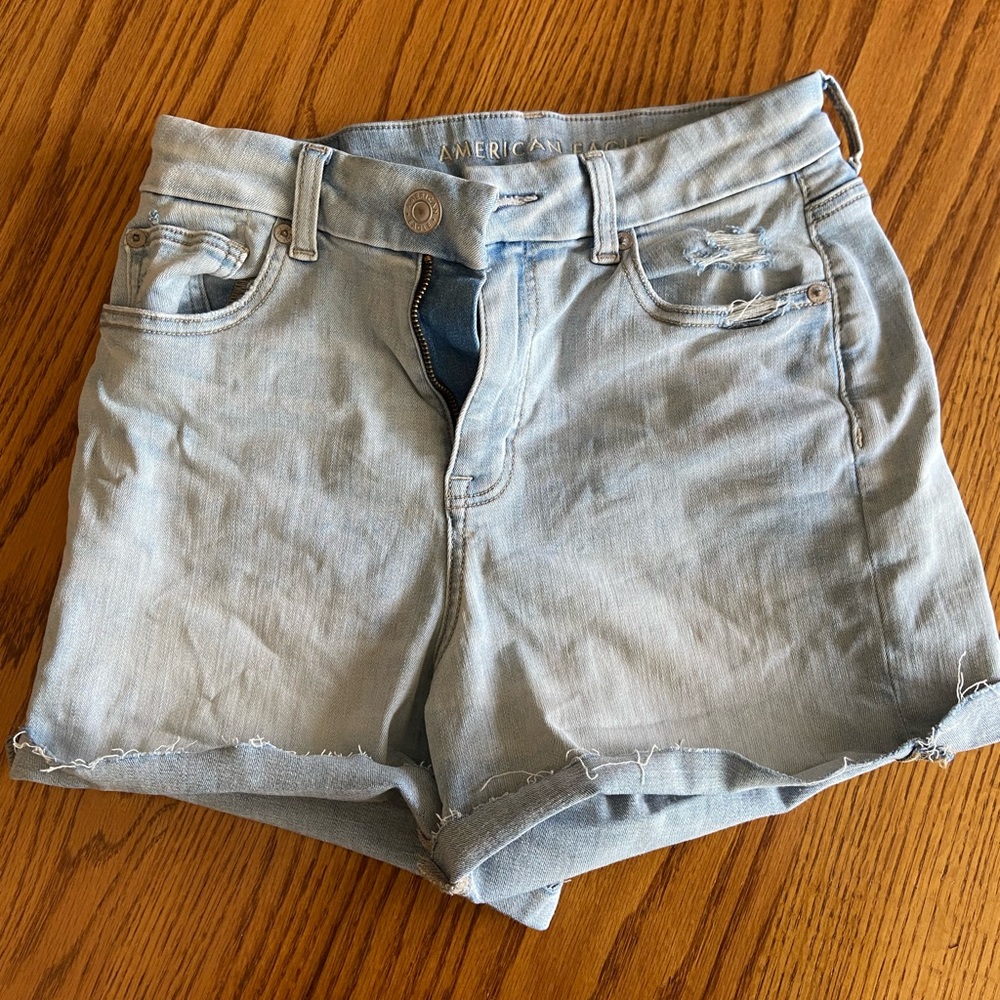American Eagle Lightwash High-Waisted Denim Shorts